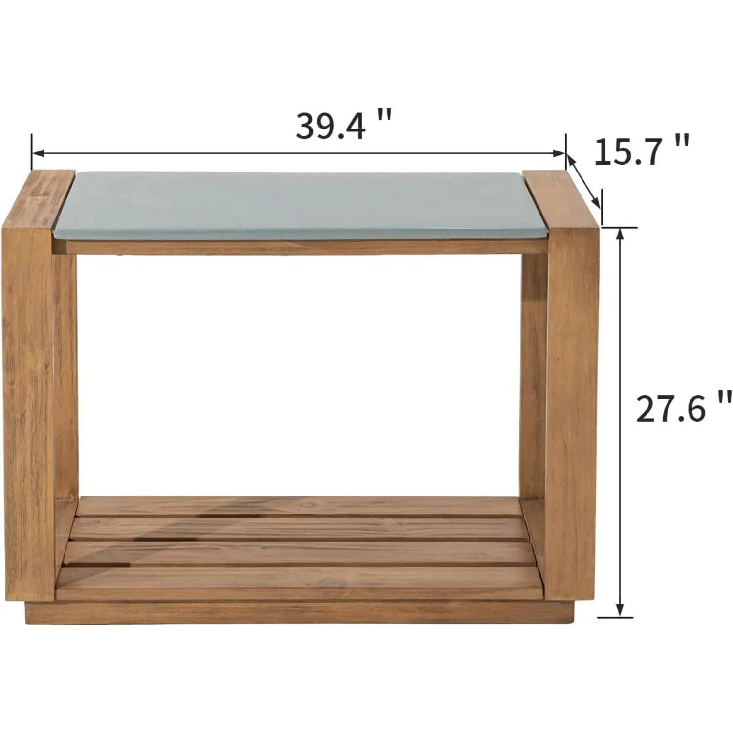 Narrow Console Table, Outdoor Bar Table with Storage Shelf, 2-Tier 39