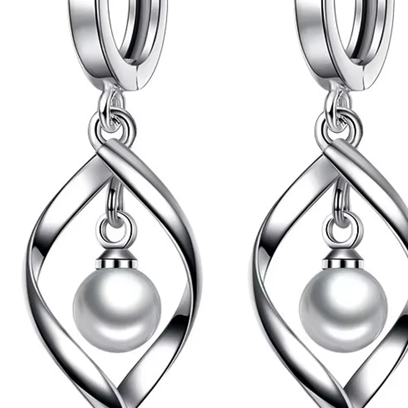 Cubic Zirconia Round Hollow Popular Silver Earring Jewelry 925 sterling Silver New Drop Earrings High Quality Retro Simple