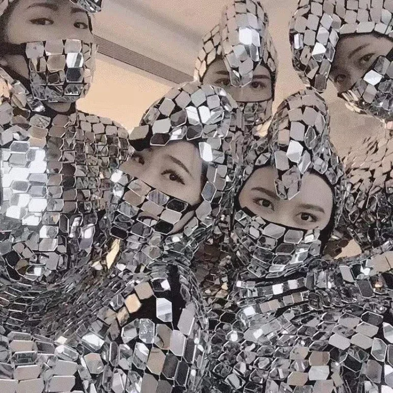 Costume serpent miroir argenté pour femmes, Costume élastique pour spectacle sur scène, accessoires de danse mécanique, spectacle réfléchissant miroir