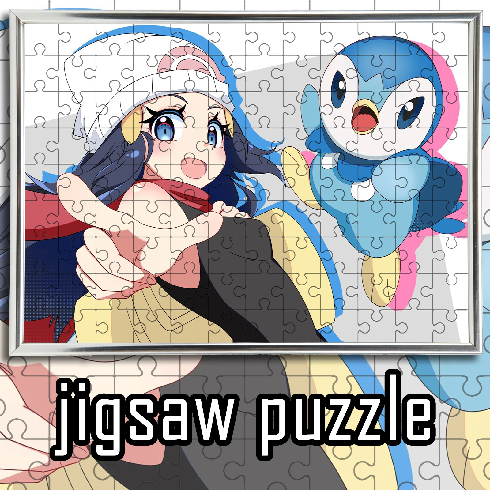 

Pokemon Dawn with Piplup Cute Pair Kawaii Anime Wooden Jigsaw Puzzle 108/200/300/500/1000pcs Color Box