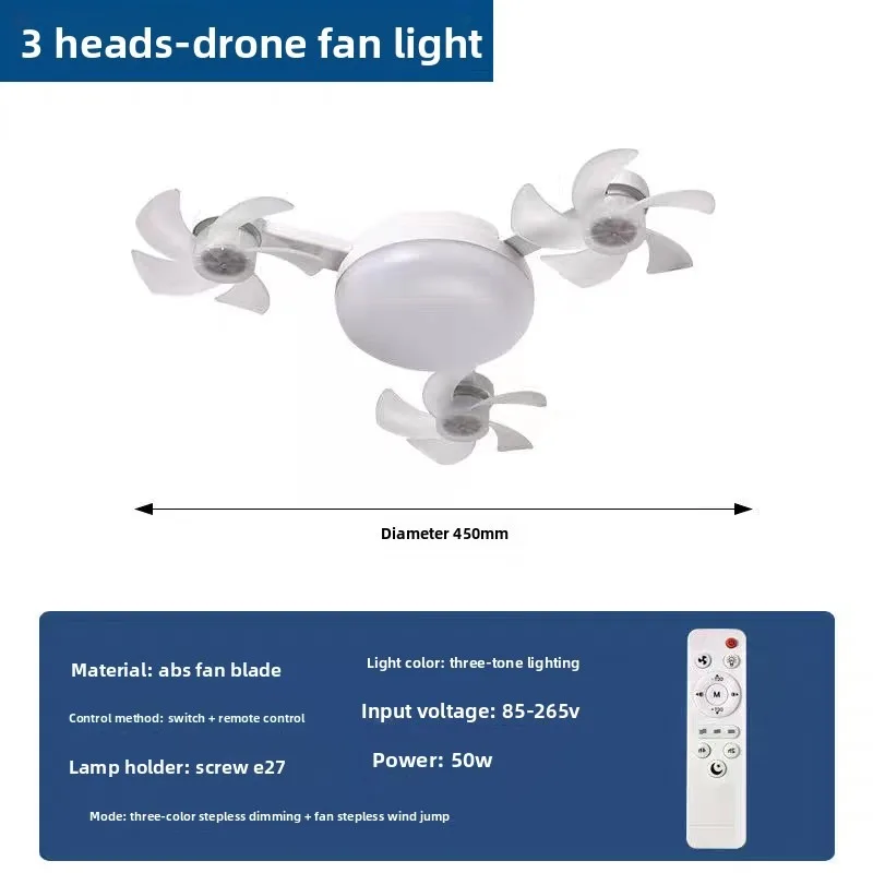 Drone fan light: New E27 screw fan lighting integrated lamp