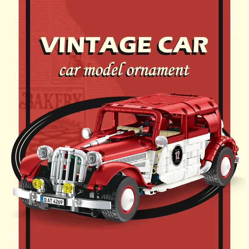 2025 NEW RC/APP Technical Brick Vintage Cars Classics Model Building Block Assembling Toys for Boys Birthday Christmas Gifts Set