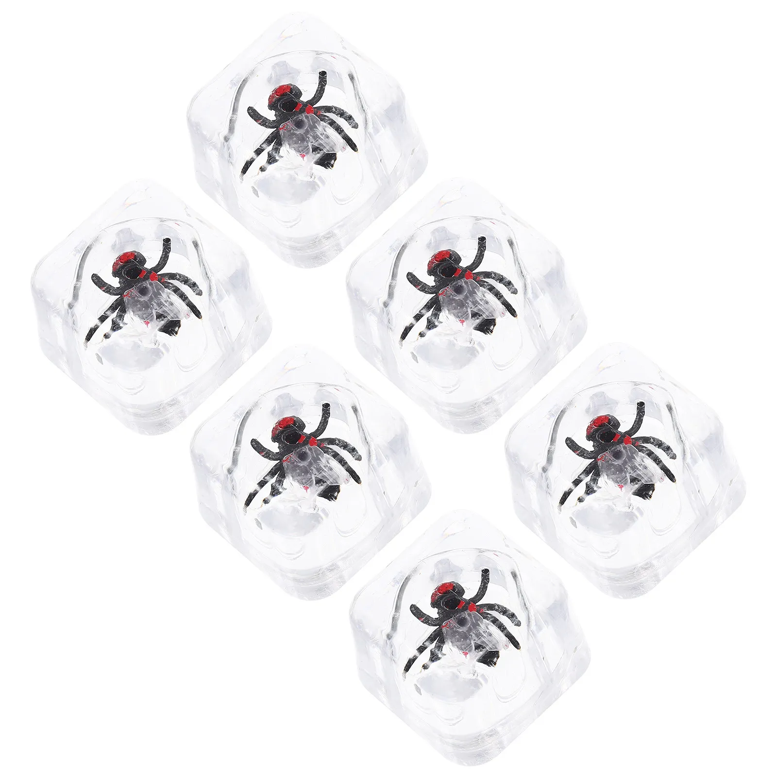 

6Pcs Simulated Ice Cubes Fake Ice Insect Prank Party Supplies Reusable Realistic Party Game Props for Halloween Horror Gathering