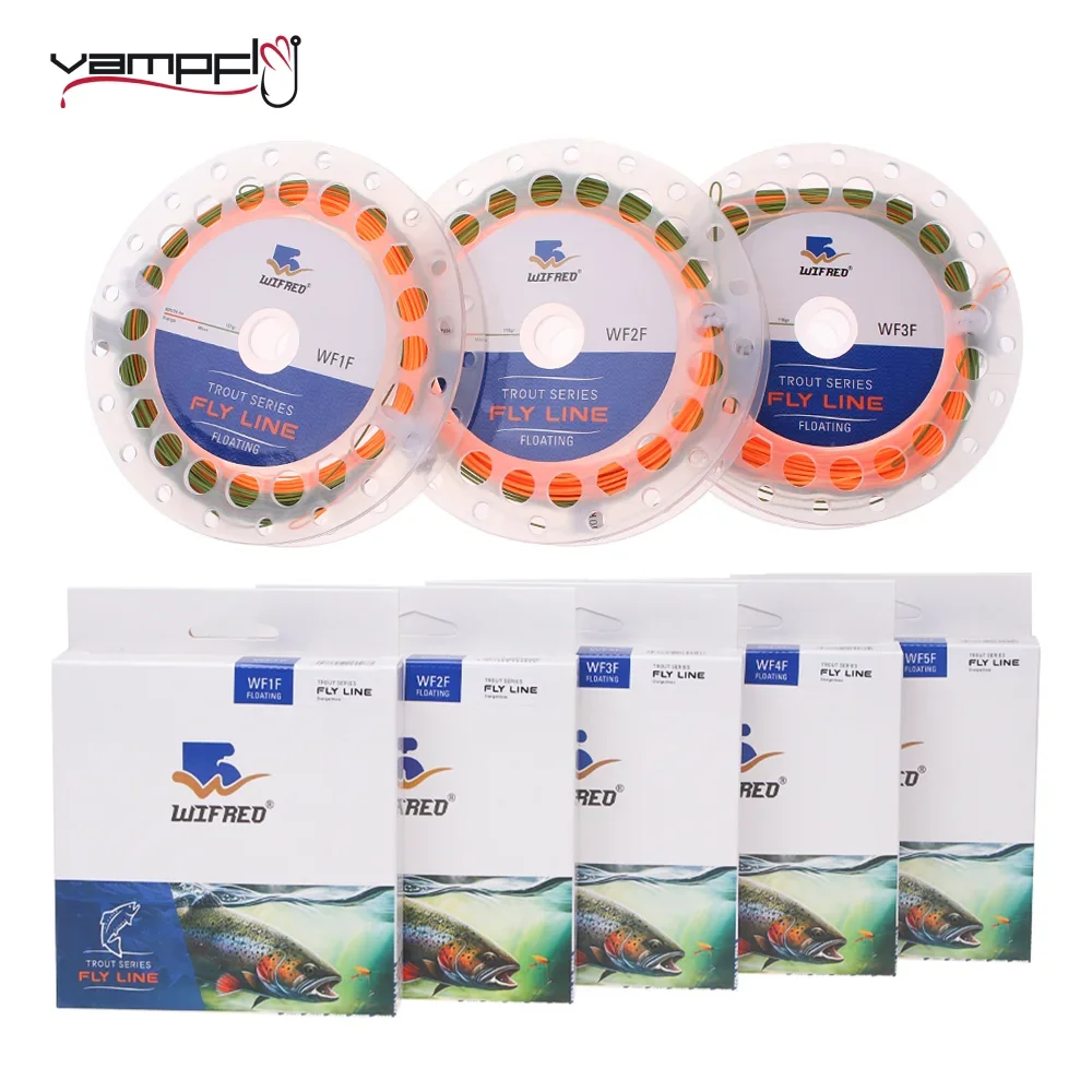 

Vampfly WF1F-WF9F Weight Forward Floating Fly Fishing line Double Colors 80FT-100FT 2 Welded Loops Fly Line Trout Fishing Tackle