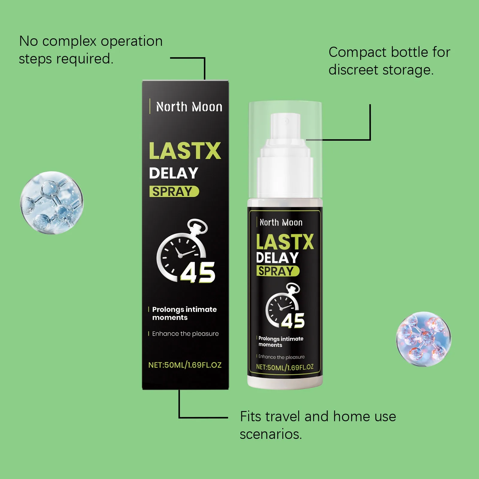 North Moon Herbal Men Body Care Spray Gentle Moisturizing Intimate Caring Reducing Scratch Increasing Energy Private Area Sprays view 4