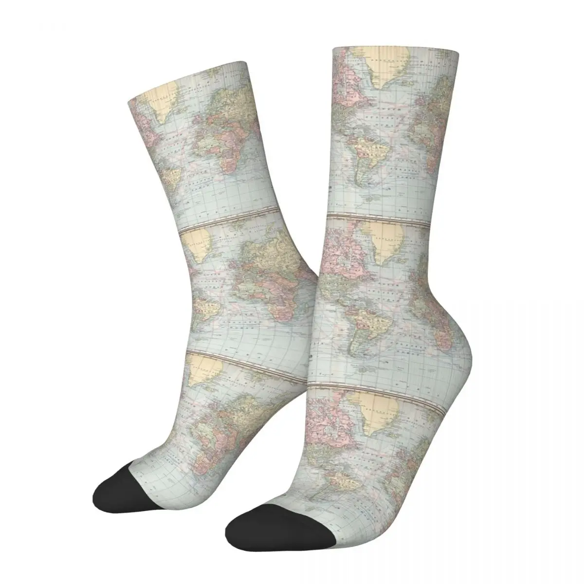 Vintage World Map 1901 Socks Harajuku Super Soft Stockings All Season Long Socks Accessories for Man's Woman's Christmas Gifts