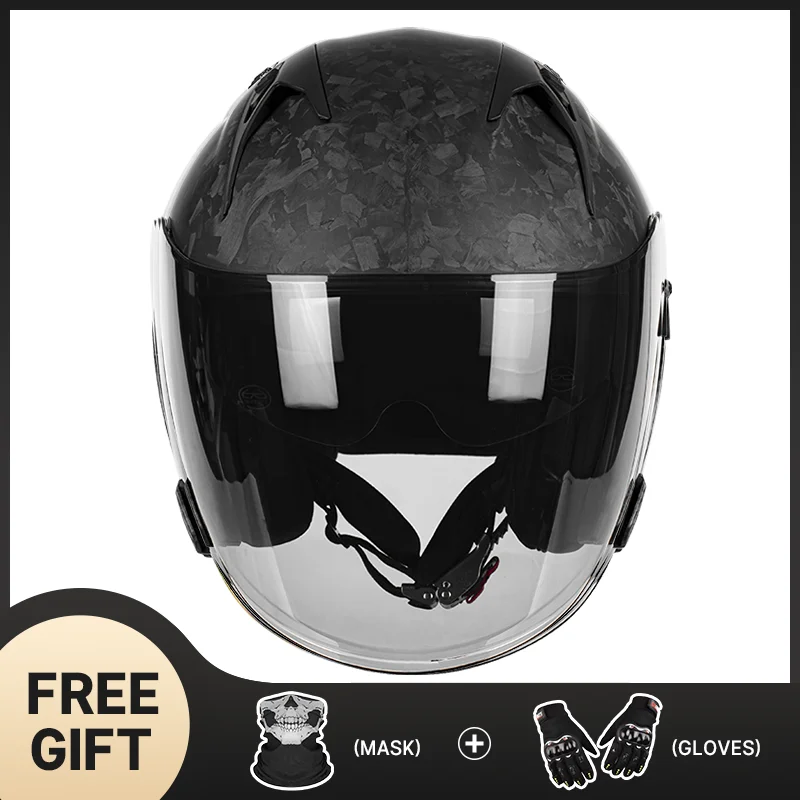 

Сверхпрочный открытый шлем из кованого углеродного волокна 3/4 высшего качества с усиленным корпусом, устойчивым к царапинам покрытием унисекс