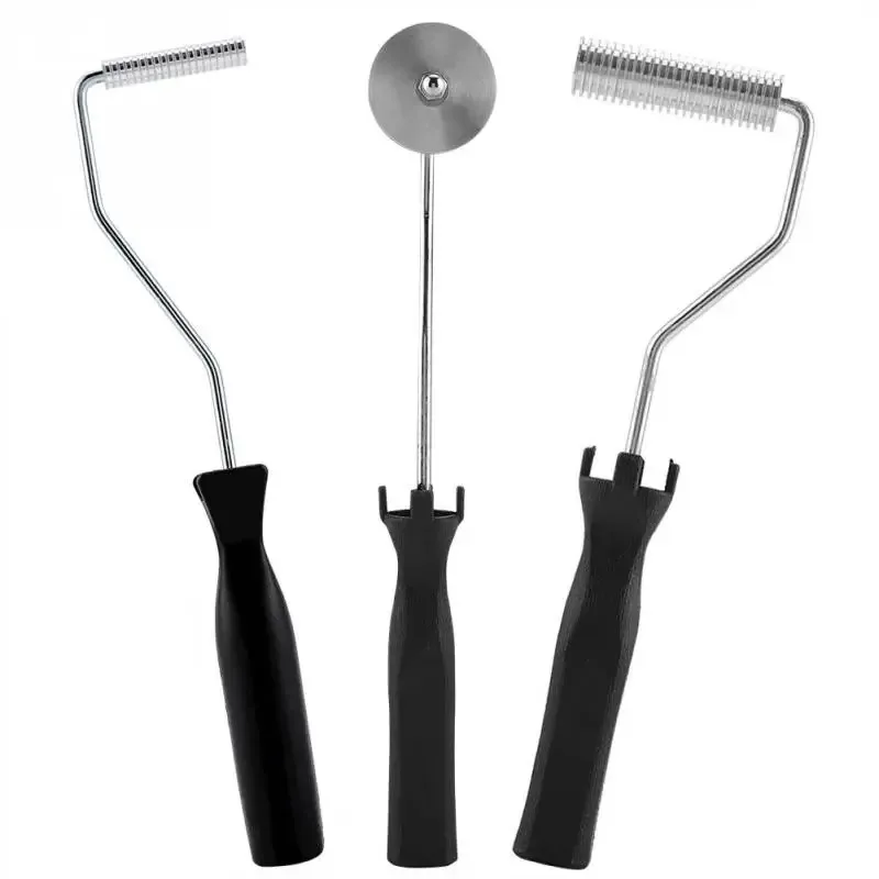 Juego de rodillos de fibra de vidrio, rodillo laminador de burbujas de fibra de vidrio de aleación de aluminio, mango ABS, laminado de fibra de vidrio para trabajos de resina GRP FRP