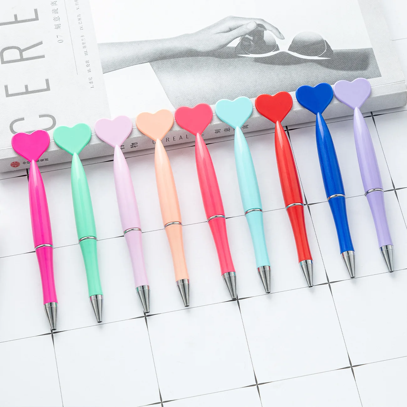 

Ballpoint Pen Love Heart Shape 1cm Novelty Stationery Plastic Pens Suppli Office School