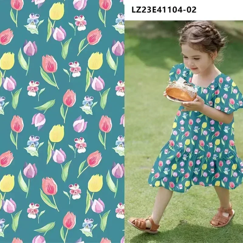 

Small cauliflower flowers 100% cotton 80 like free fabric digital print sewn fabric skirt skirt designer poplin for kids0.5cm