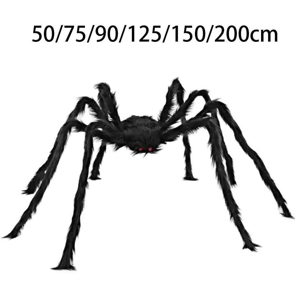 Plush Halloween Giant Realistic Spider Tricky Soft Decoration Large Black Spiders Simulation Outdoor Spider Props Halloween