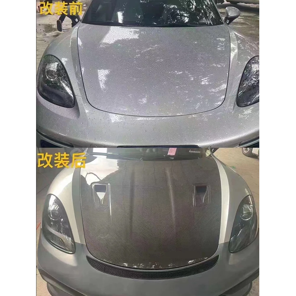 Hot sale Carbon Fiber Engine Hood Vent Car Bonnet For Cayman 718 2018  ,prefect fit 100% tested well