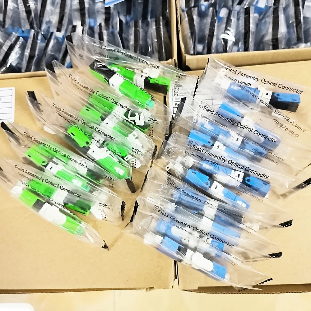 

100/200/300Pcs 100% Original Genuine UNIKIT ESC250D SC APC/UPC Fiber Fast Connector SM Optic Quick Connector Wholesale FTTH