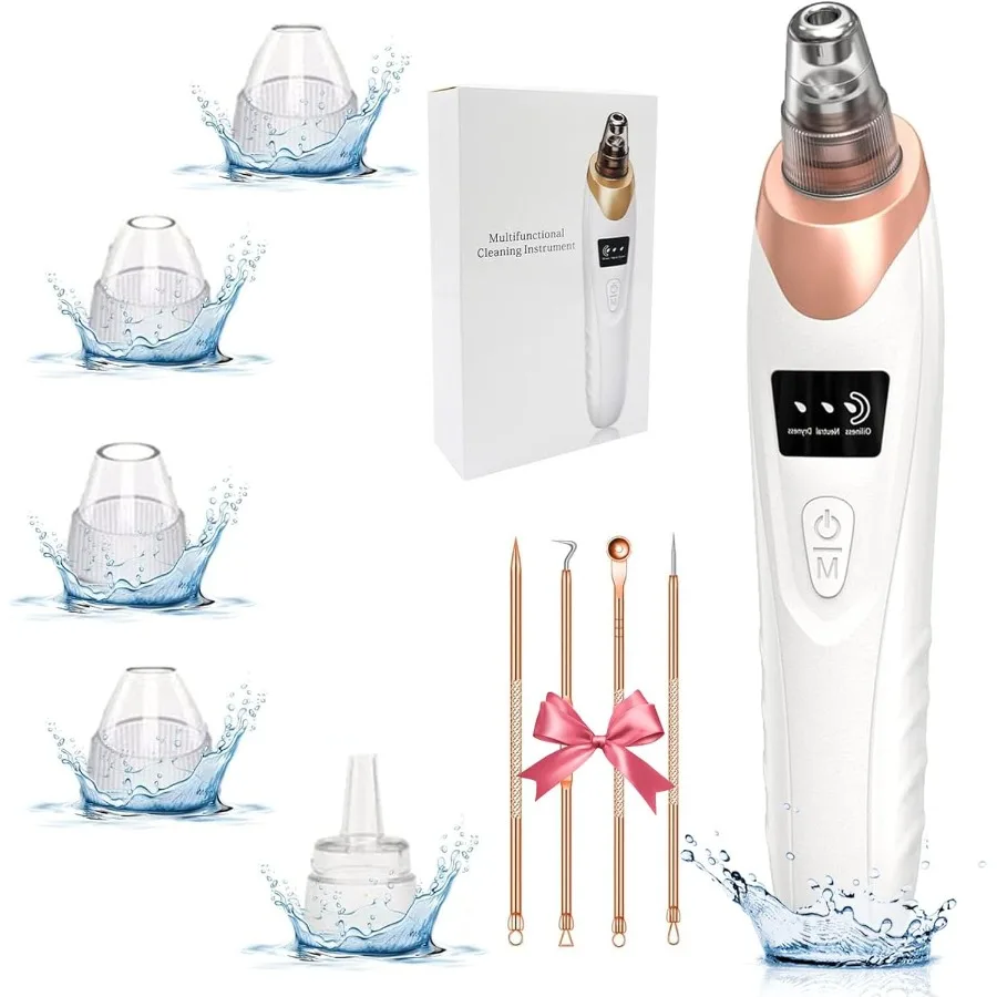 

2025 Pore Vacuum USB Rechargeable Black Remover Vacuum 3 Levels Adjustable Pore Vacuum Black Remover with 5 Suction Power 6 Pro