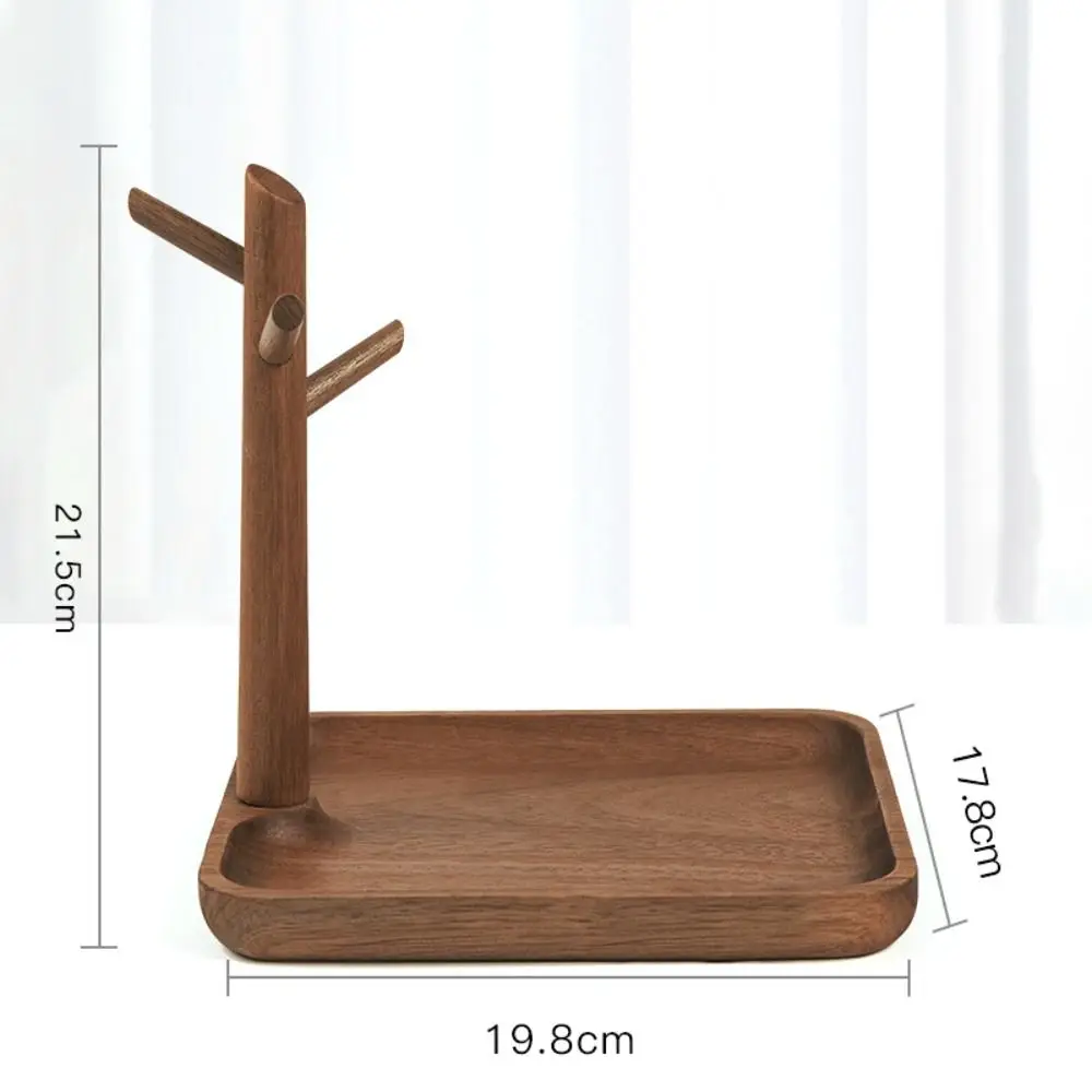 

Round/Square Beech/Walnut Key Holder Household Wooden Branch Jewelry Display Stand Storage Tray Desk Organizer Storage Rack