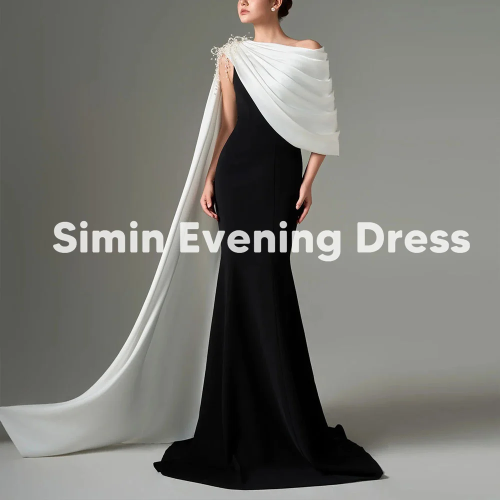 

Simin Women's Customized One-shoulder Pearls Mermaid Evening Dresses With Sleeveless Floor-Length Formal Elegant Dresses 2025