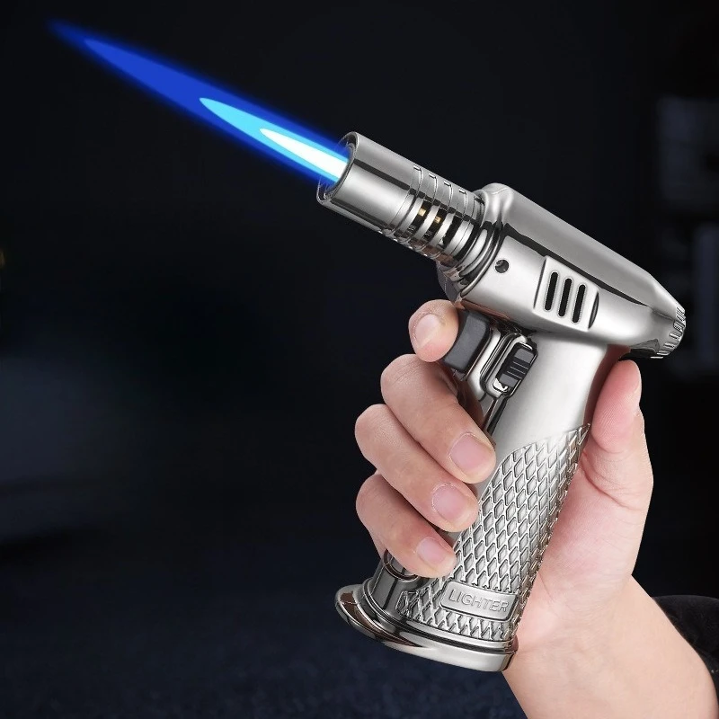 

Refillable Butane Torch Lighter,Windproof Blue Jet Flame Torch with Safety Lock & Adjustable Flame for Aromatherapy & Kitchen