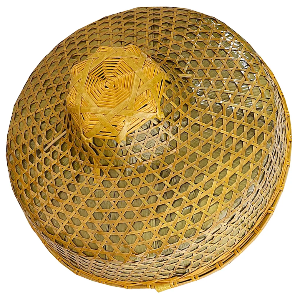

Bamboo Weaving Sun Hat Large Brim For Outdoor Fishing Rain Blocking Uv Protection Farmer Hat
