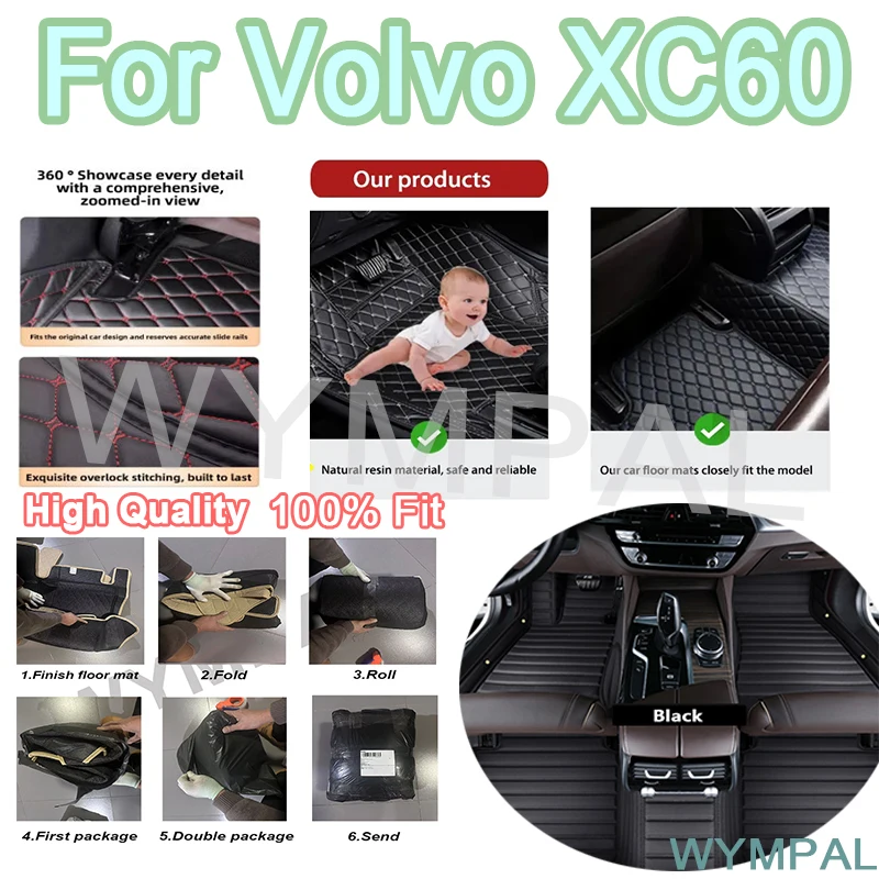 

Luxury Custom Car Floor Mats For Volvo XC60 2018 2019 2020 2021 2022 Auto Automotive Leather Men Women Car Mats Full Cover pads