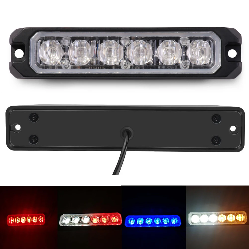 

Led Strobe Light 5 Wires Warning Lights Surface Grille Light Bar Uper Bright Emergency Blinking Lamp signal Flashing Side Lamp