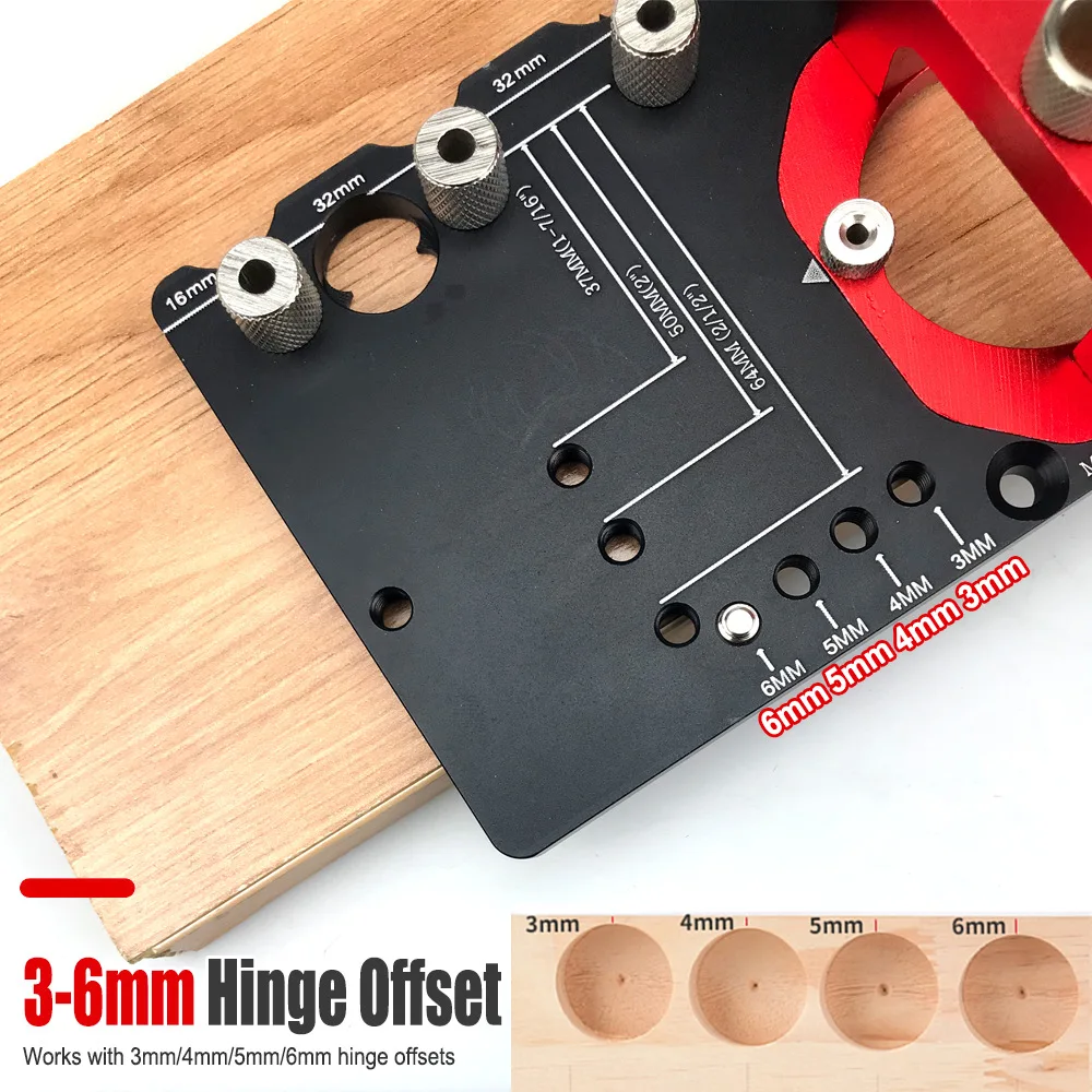 35mm Drill Guide Concealed Hinge Jig 3-6mm Hinge Offset for Shelves Cabinet Wardrobe Handle