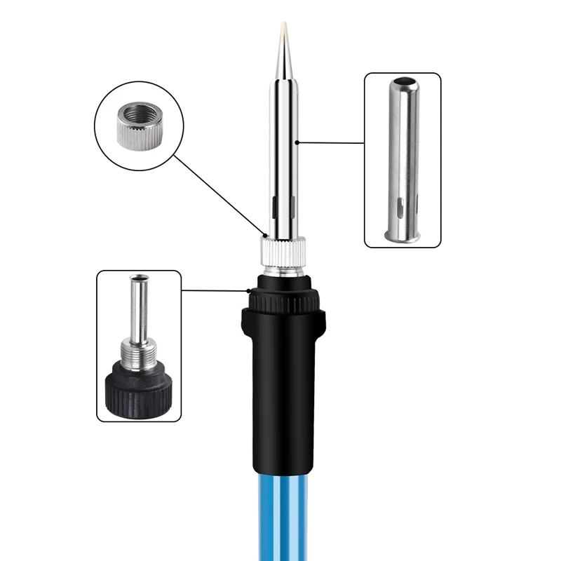 936 Soldering Iron Socket Constant Temperature Soldering Table Handle Accessories 3 Piece Set Electric Wood Socket Soldering Iro