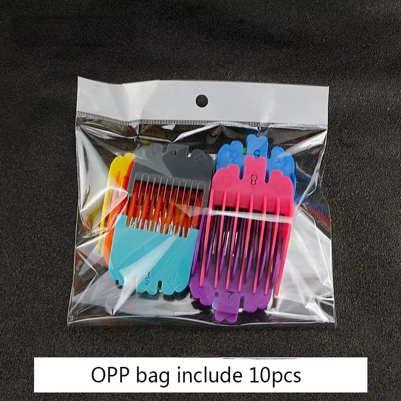 10 ชิ้นพลาสติก Men Hair Clipper หวีจํากัดสําหรับชายตัดผมตัดท่องเที่ยวเปลี่ยนสิ่งที่แนบมาผม Trimmer Salon จัดแต่งทรงผมเครื่องมือ