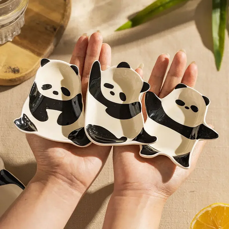 

Panda Dipping Dish, Cute Seasoning Sauce Plate, Exquisite Household Ceramic Flavor Tray, Seasoning Small Saucer