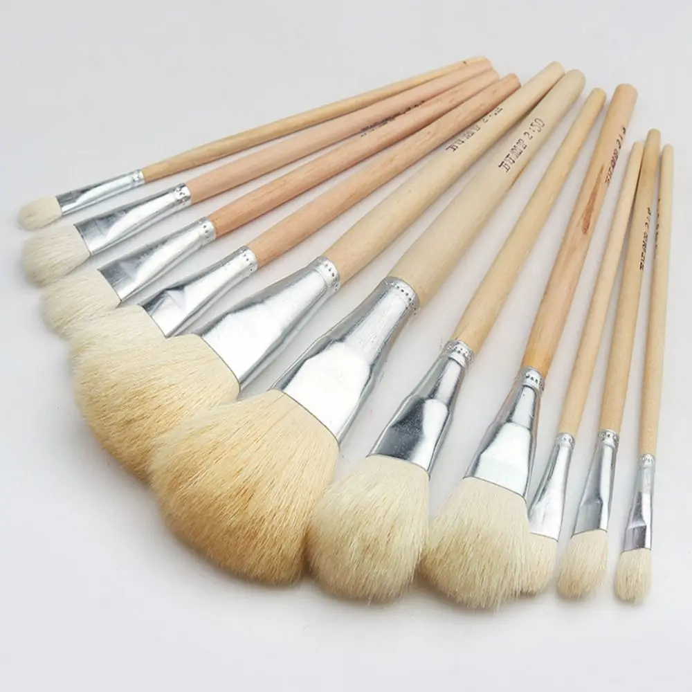 Penna per pittura con capelli di capra morbidi e durevoli, riutilizzabile, versatile, per capelli di capra, set di spazzole per mop in legno di alta qualità, per uso domestico
