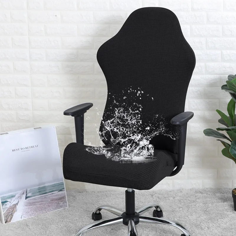 

Waterpoorf Computer Chair Gaming Chair Slipcovers Spandex Stretch Office Game Reclining Racing Ruffled Gamer Chair Protector