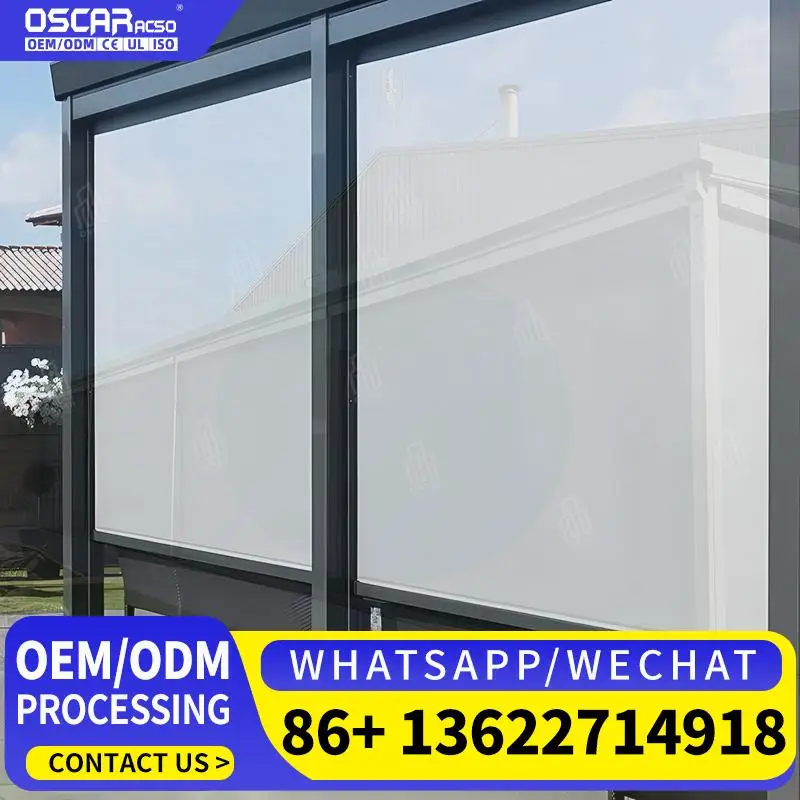 

Открытый дворик ветрозащитный водонепроницаемый вертикальный электрический солнцезащитный козырек с дистанционным управлением для сада, балкона, крыльца, катящийся Bl