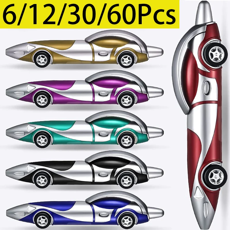 6-60Pcs Novelty Car Shaped Ball Point Pen Suppliers Plastic 1.0MM Cartoon Ballpoint Pen