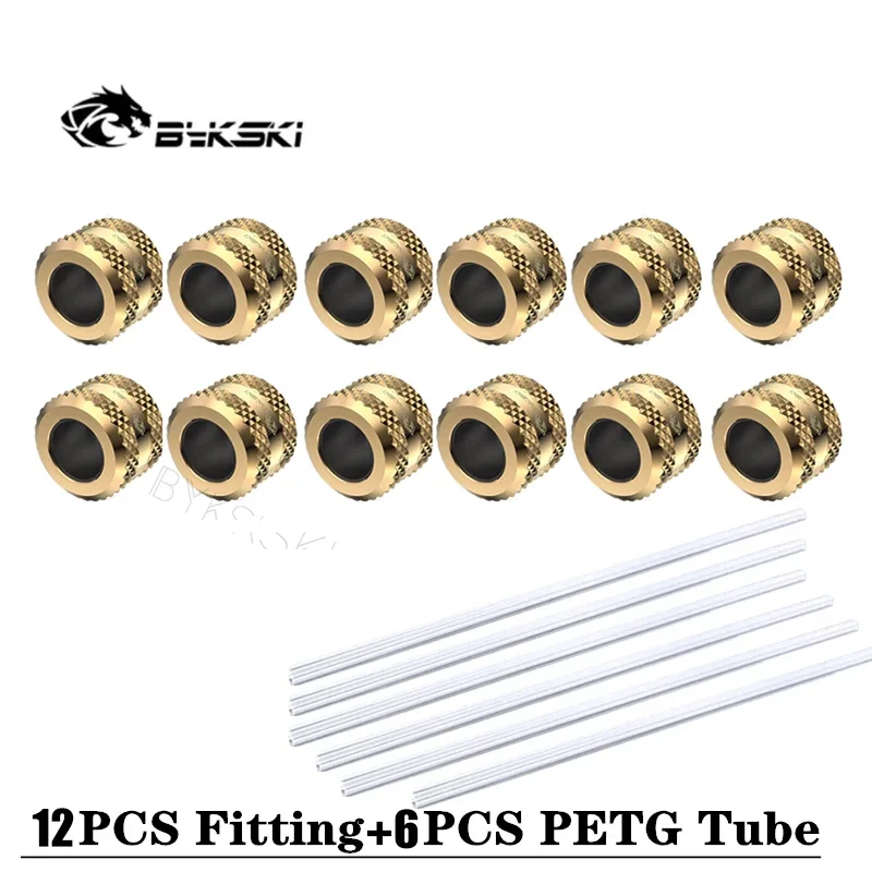 Bykski PETG Hard Tube Fittings Combo OD14 MM Hard Pipe For PC Water Cooling System PETG/Acrylic/ Metal Rigid Tubing Conenctor