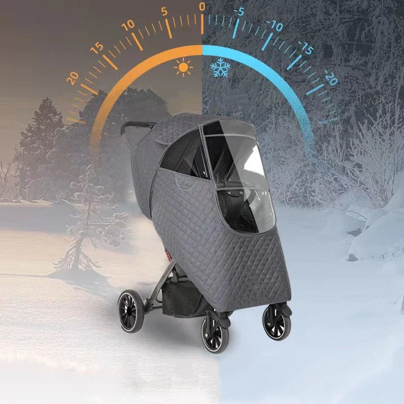 Universal Waterproof Winter Thicken RainCover Pushchairs Raincoat Full Cover Wind Dust Shield for Baby Stroller Accessories