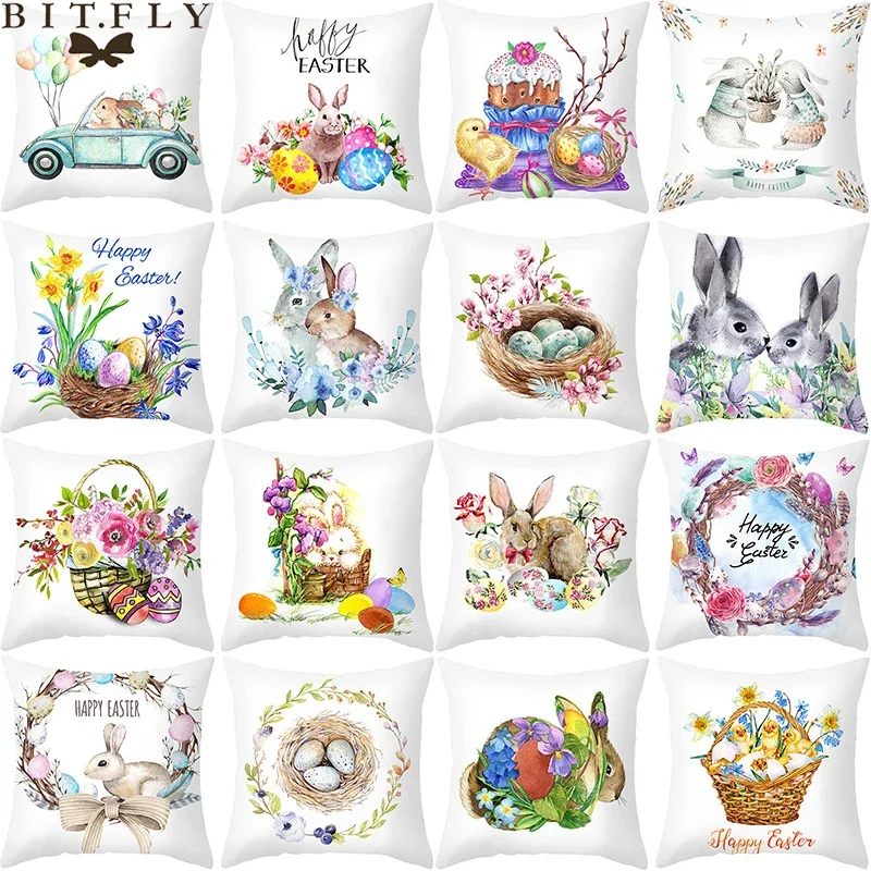 Home Decoration Cartoon Housing Cartoon Rabbit Easter Decoration Polyester Pillow Pillow Cushion Cushion Cushion