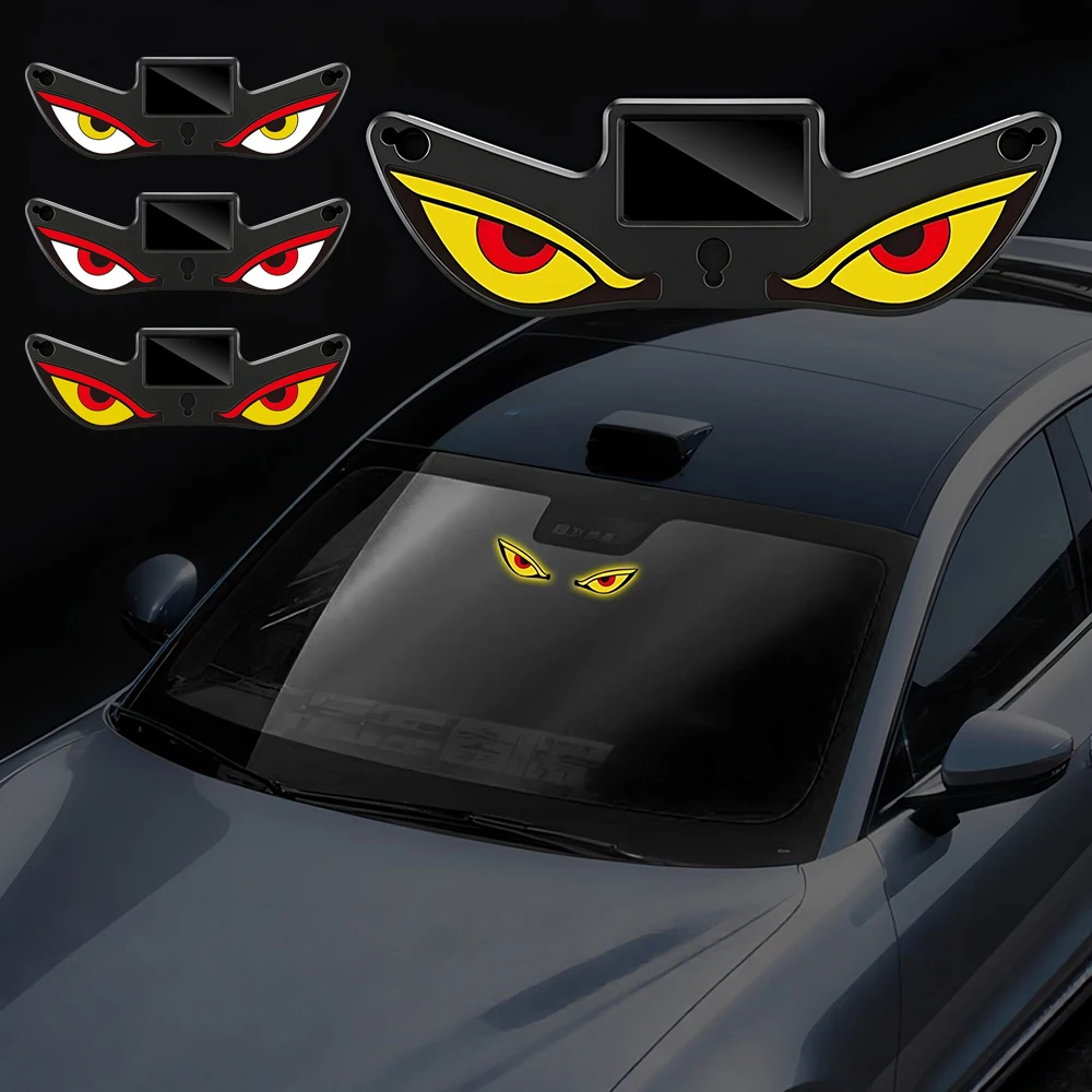 For Ford Explorer Mondeo Fiesta Kuga Escape Focus Transit Mustang S-MAX Car Solar Devil Eye LED Warning Light Accessories
