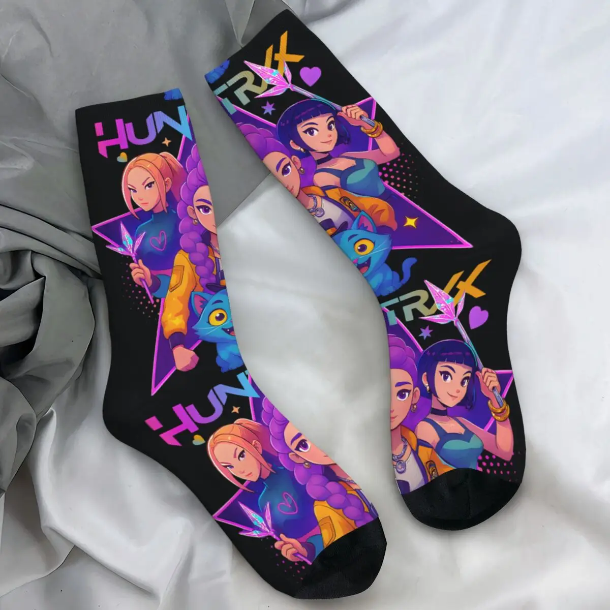 

Чулки Huntrix Animation Band, дизайнерские модные носки, осенние нескользящие носки, мягкие носки унисекс для скалолазания