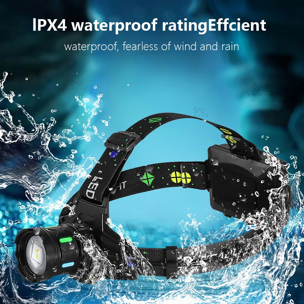 السوبر مشرق كشافات مصباح رأسي ضبط البؤرة 3x18650 مصباح رأسيبطاريات قوة البنك ميكانيكي رئيس الشعلة USB قابلة للشحن IPX8 مقاوم للماء التخييم تسلق الجري #5