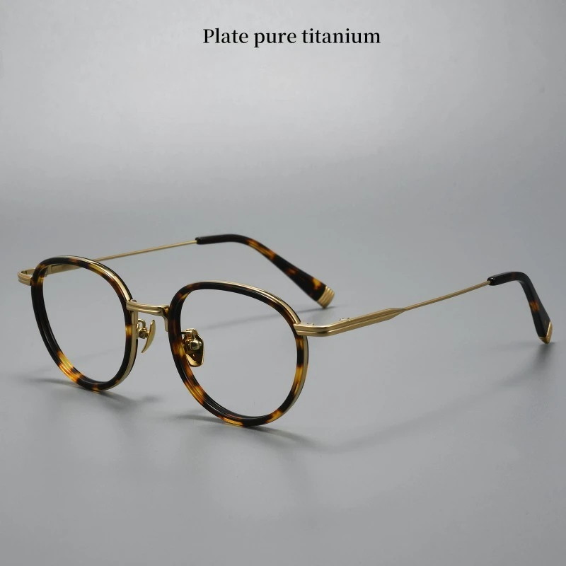 K20J Round Titanium Glasses Big Face Spectacle Frames Women Blue Light Prescription Men Gafas Reading Eyewear Oculos Eyeglasses