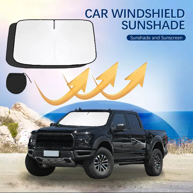 

For Ford Ranger F150 F250 F350 T6 Windshield Sun Shade Sunshade Sun Visor Protector Foldable Blocks UV Rays Laser Sun Protector