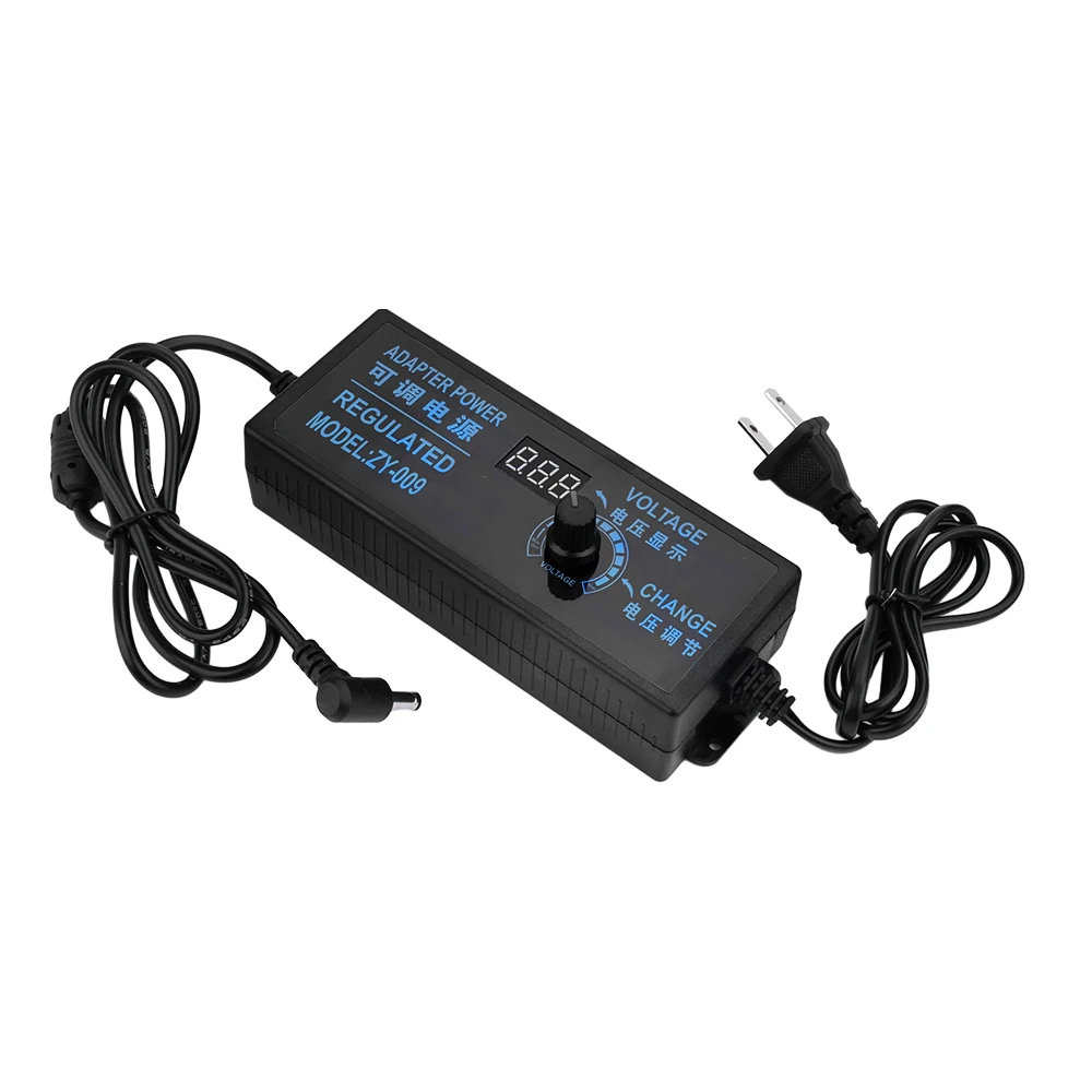 Adjustable AC to DC 3-24V 5A Universal Adapter with Display Screen Voltage Regulated Power Supply Adatpor