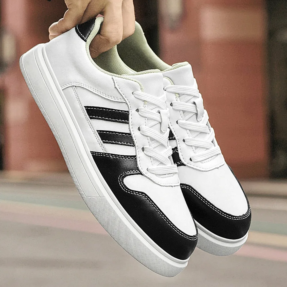 

Shoes for Men Four Season Vulcanized Footwear Non-slip Casual Sneakers Fashion New Leather Round Toe Walking shoes tenis jeans