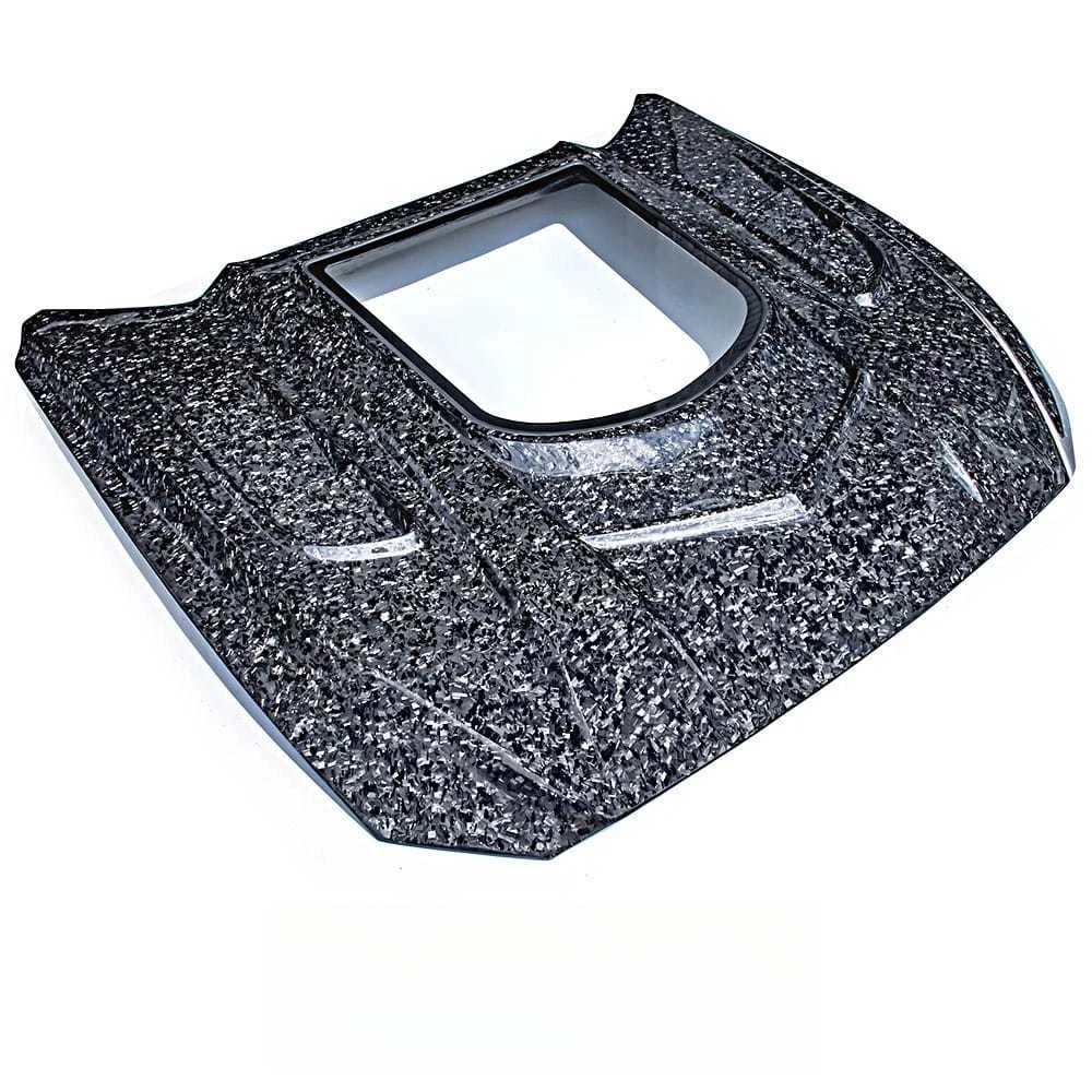 CMST Transparent Style Forged Carbon Fiber with Glass Hood for Mustang Bonnet