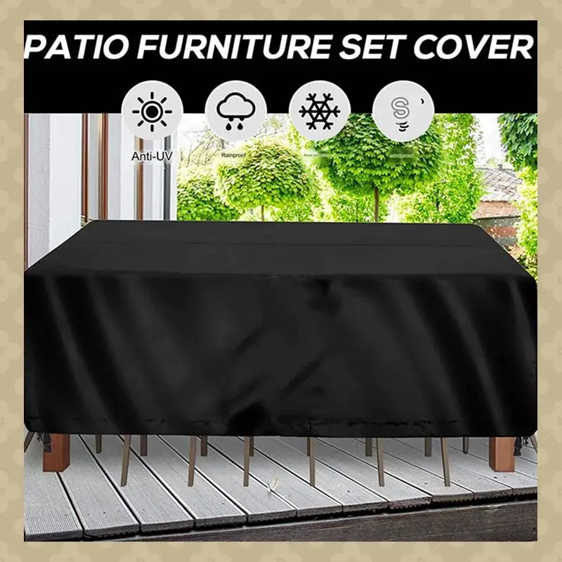 AB45 2X Patio Furniture Set Cover Waterproof,Heavy Duty Funiture Covers For Sectional Sofa Set Wicker Rattan Table XXL