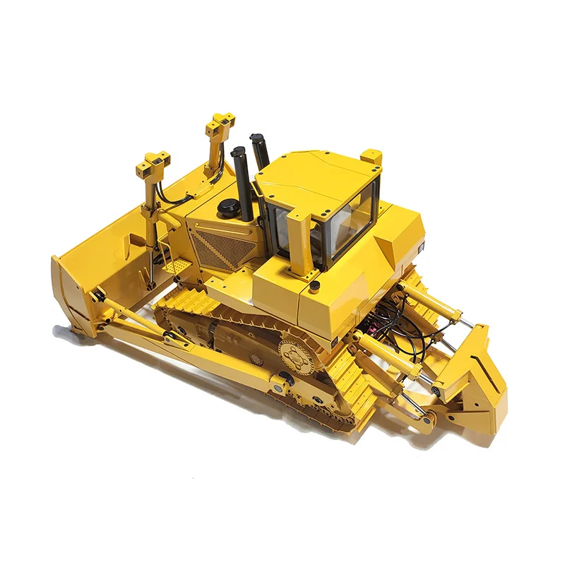 DXR2 RC Bulldozer 1/14 D9T RC Hydraulic Bulldozer Metal Model with Light and Sound Crawler Bulldozer Boy Remote Control Car Toy