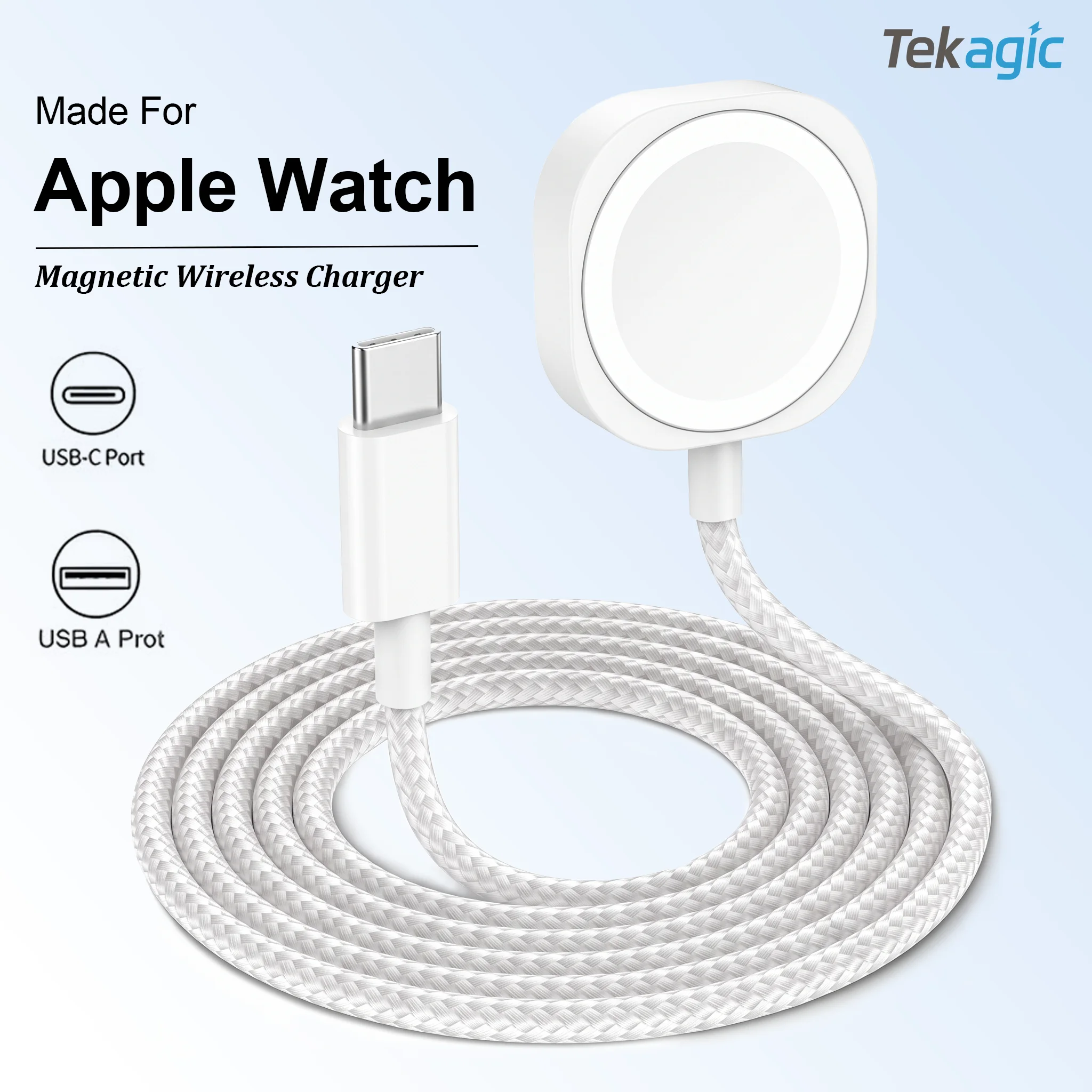 For Apple Watch Charger USB A/Type C Magnetic Wireless Fast Charging Cable for iWatch Series 11 10 9 8 7 6 5 4 3 2 Ultra Edition