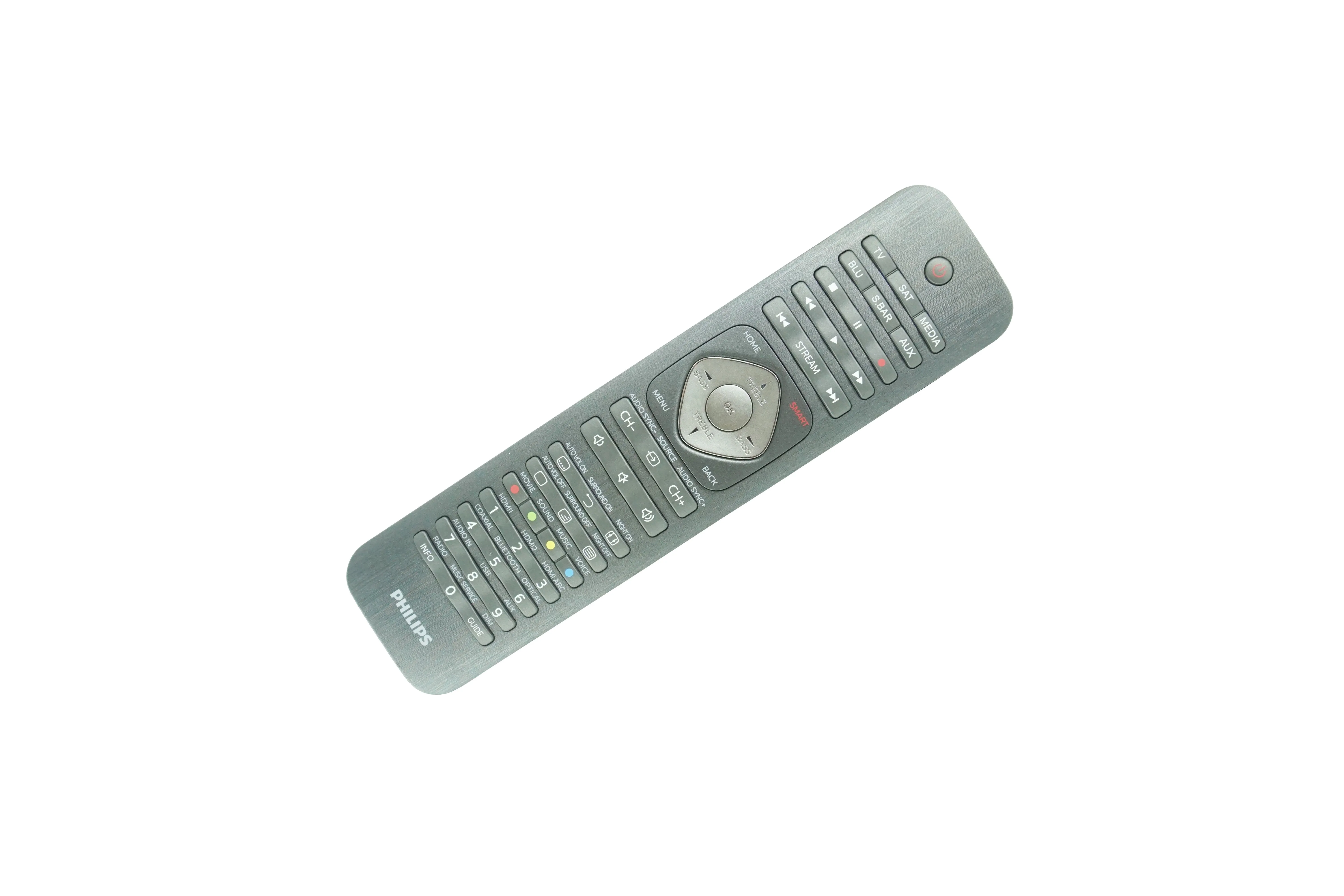 Used Universal Remote Control Compatible For Philips SRP5016/10 6-in-1 Illuminated Learning Buttons Black