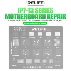 RELIFE-plantillas de reparación de placa base BGA, RL-044 de malla de soldadura de precisión, banda base de CPU, Wi-fi, NFC, revestimiento de estaño ultrafino, IP8-IP15