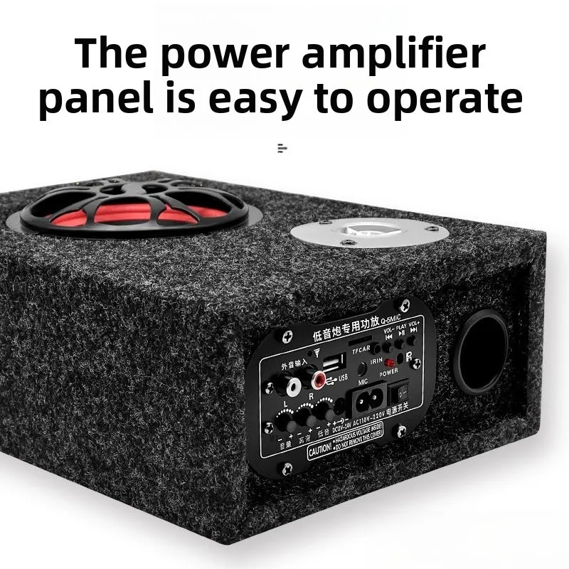 5 Inch Square Wireless Bluetooth Speaker 12V24V Car 220V Home Dual Use Ultra Thin Heavy Bass Stereo Handsfree Call