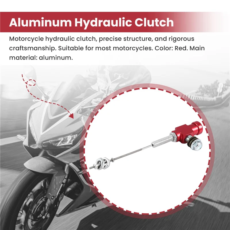 ABOK-دراجة نارية قابض هيدروليكي أسطوانة رئيسية قضيب الفرامل مضخة M10x1.25Mm الألومنيوم الأحمر #3